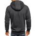 New Men's Casual Sports Fitness Jacquard Sweatshirt Zipper Cardigan Hooded Jacket_desvips.com