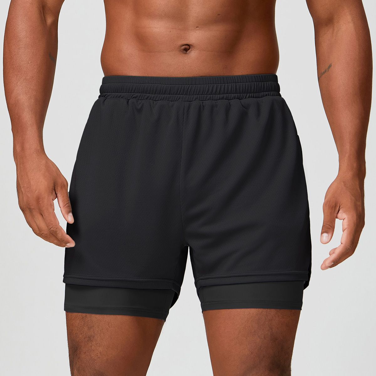 men's tight shorts high elastic training pants quick dry basketball fi pants running track and field sports american shorts_desvips.com