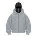 Men's Fashion Thickened Double-Layer Hooded Barak Hood Double Collar Zipper Cardigan Sweatshirt_desvips.com