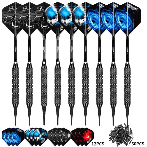 CyeeLife 18/22g Soft Tip Darts Set Professional For Plastic Electronic Indoor Dartboard Game Family 9PCS 12PCS_desvips.com