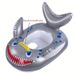 1pc Thickened PVC Silvery Shark Swimming Ring, Inflatable Water Floating Mount Swimming Circle_desvips.com