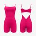 Thin-Shouldered Vest And Shorts Bodysuit Back Cutout V Waist Pleated Yoga Fitness Body Building Sports Wear for Women_desvips.com