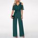 Women's Clothing V-neck strapless solid color high waist party jumpsuit trousers belt women's wide-leg pants_desvips.com