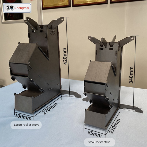 Zhengmai Outdoor Fishing Camping Rocket Portable Picnic Household Winter Heating Firewood Stove_desvips.com