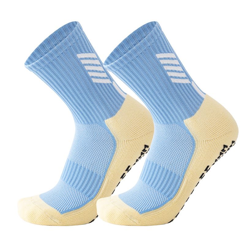 Men's Professional Football Socks With Anti-Slip Dotted Towel Bottom (Sports, Breathable Polyester Blend, Reinforced Arch Support)_desvips.com