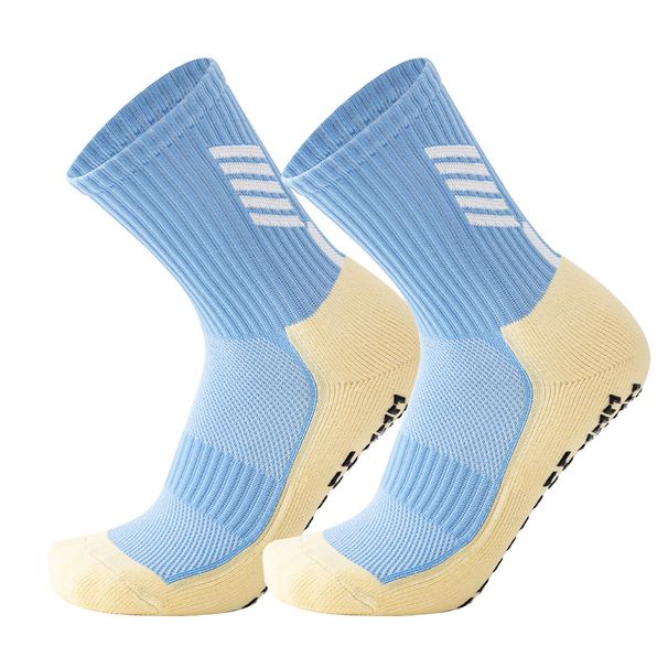 Men's Professional Football Socks With Anti-Slip Dotted Towel Bottom (Sports, Breathable Polyester Blend, Reinforced Arch Support)_desvips.com