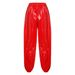 Mens Shiny Waterproof Jogging Y2K Drawstring Elastic Waistband Side Pockets Track Baggy Glossy Pants Hip Hop Trousers_desvips.com