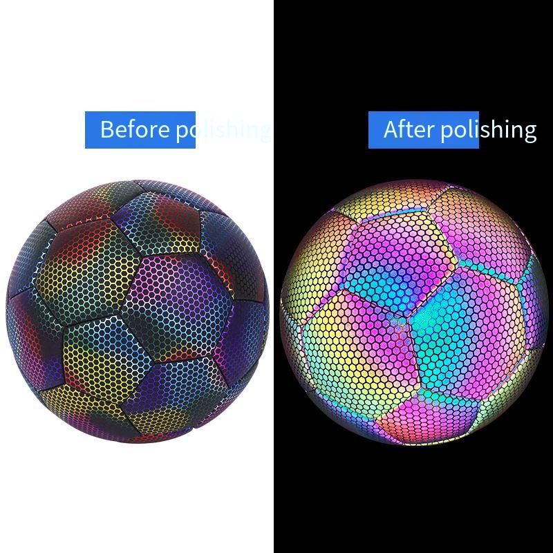 Blue Honeycomb Fluorescent Football No. 5 Student Competition Training Luminous Football Gift Glow-in-the-dark Football_desvips.com
