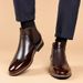 New Casual Comfort Trend Fashion Short Boots Large Size Men's Leather Shoes_desvips.com