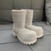 2025 New Solid Color Genuine Leather High Heel Fur Big Toe Thick Sole Fashion Winter Snow Boots_desvips.com
