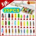 35/5PCS Metal Jig Spoon Spinner Fishing Lure Wobbler Trout Bass Bait Set With Fishing Tackle Box Kit For Fishing Lure Bait Set_desvips.com