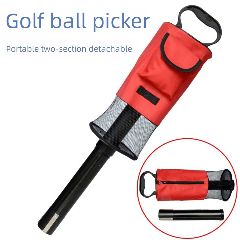 Golf Retriever Detachable Picker Easy To Carry With Three Ball Pins Black_desvips.com