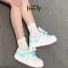 withoutbox Free Shipping Jifffly Skateboard 2025 New Summer White Shoes For Girls Students With Thick Sole And Versatile_desvips.com