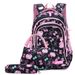 Student school bag three-piece set fashion printed backpack cute large capacity backpack_desvips.com