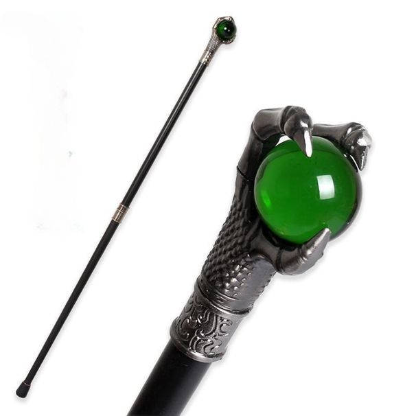 High Quality Dragon Claw With Green Ball Luxury Walking Cane Man Fashion Party Walking Canes Women Elegant Vintage Walking Cane 93cm_desvips.com