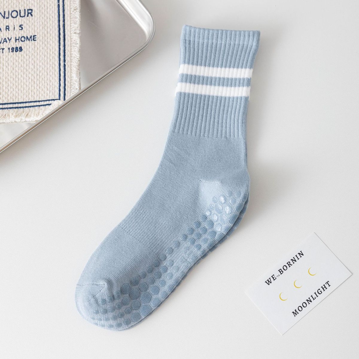 Pilates Socks Professional Anti-slip Socks Mid-tube Yoga Socks Anti-slip Sports Solid Color Floor Socks_desvips.com