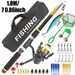 Sea Lure Full Combination Hard Soft Bait Reel Retractable Fishing Rod Beginner Set Complete_desvips.com