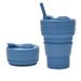 Folding Cup Outdoor Travel Convenient Straw Folding Water Cup Silicone Collapsible Cup_desvips.com