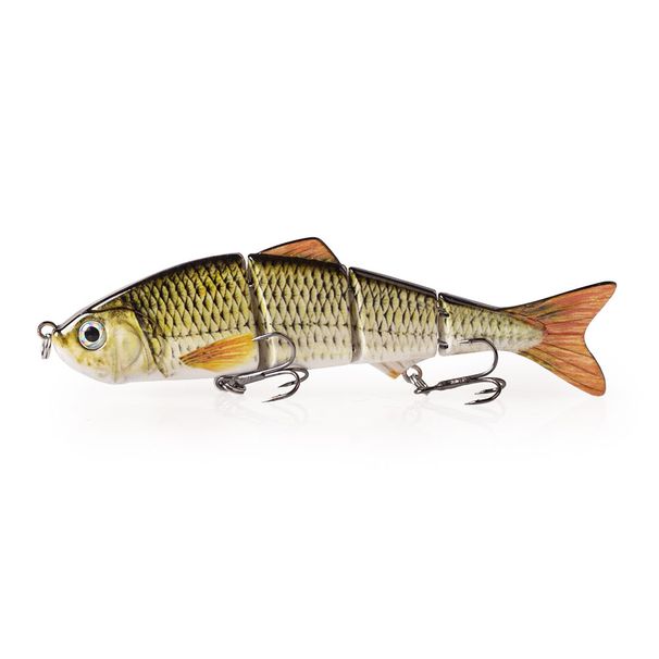 Hanlin 125mm/4.72in 4 Segment Multi Jointed Swimbaits Wobblers Sinking Fishing Lures Crankbait Hard Artificial Bait Bass Tackle_desvips.com