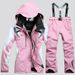 Women's Warm Waterproof Wear-resistant Set Thickened Padded Ski Suit For Snowboarding And Skiing With Bib Pants_desvips.com