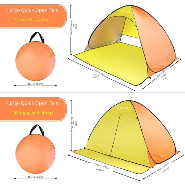 2 Second Pop Up Beach Tent - Automatic Sun Shelter For Outdoor Camping & Picnics_desvips.com