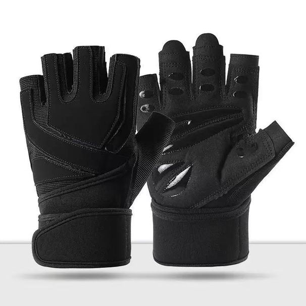 Fitness Men's Outdoor Sports Cycling Training Weightlifting Non-Slip Breathable Extended Wrist Support Half-Finger_desvips.com
