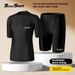 Men's Shark Skin Polyester Swimsuit And Swim Pants Five Quarter Length Quick Drying Anti Awkward Loose Swimming Equipment Set_desvips.com
