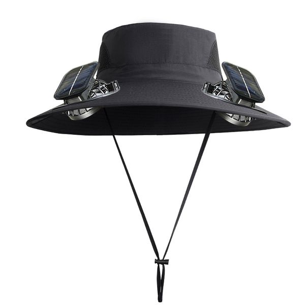 Solar-Powered Cooling Hat With USB Charging & UPF50+ Sun Protection - High-Speed Fan & Breathable For Hiking/Outdoor_desvips.com