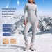 Autumn Winter Outdoor Sports Skiing Functional Underwear Women Sweat-Wicking Warm Compression Tight-Fitting_desvips.com