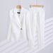 Women's Clothing Pants Set White Suit Jacket Suit Fashion Business Dress Female Beautician Work Clothes Fashion_desvips.com