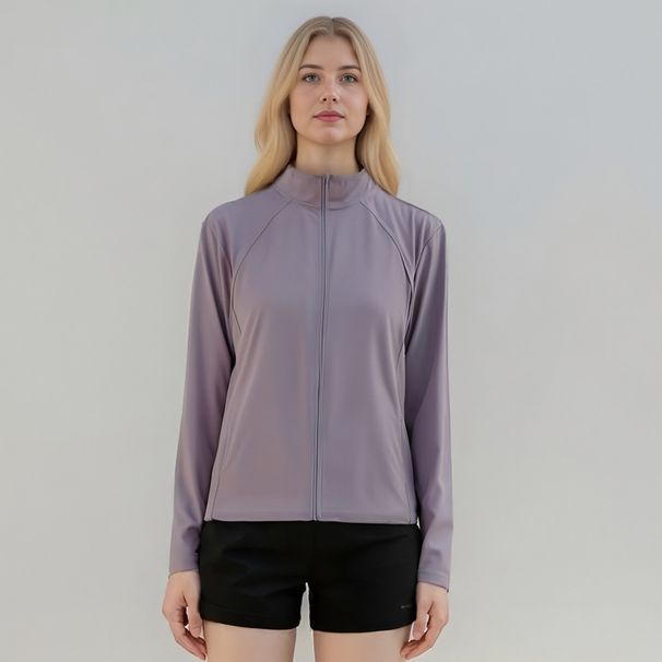 UPF50+ Ice Silk Original Yarn Stand Collar Jacket For Women, Slim Fit Coat, UV Protection, Tight Waist Sun Protection_desvips.com