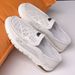 New Summer Breathable Sheepskin Casual Soft Top Genuine Hollow Leather Shoes Men's Sandals White Mesh_desvips.com