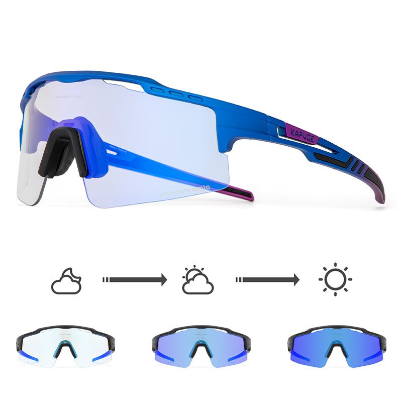 Kapvoe Cycling Glasses Color Changing Sports Goggles Marathon Glasses Mountain Road Bike Myopia Men And Women_desvips.com