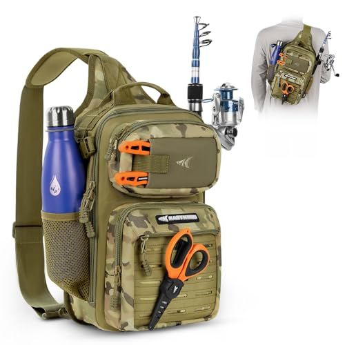 KastKing Blowbak Fishing Sling Bag Backpack With Rod Holder_desvips.com