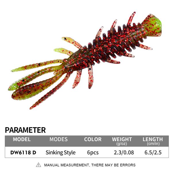 10pcs 6.5cm Sinking Soft Shrimp Fishing Bait NED Rig Wobblers Shrimp Swim Lure Jig Salt Silicone Swimbait With Fish Attractant_desvips.com