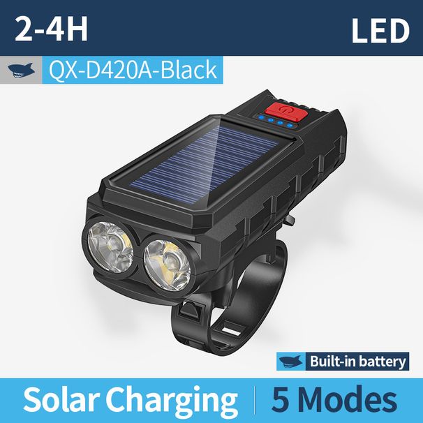 Bicycle Headlight Can Be Solar Charged For Night Riding_desvips.com