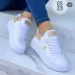 Casual Women Fashion Butterfly Decor Round Head Sneakers Leather Lace Up Platform Ladies Vulcanized Female Footwear_desvips.com