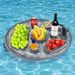Inflatable Floating Thickened PVC Cooler & Drink Holder (Multi-Functional Design Fits 6 Cups + Ice Compartment Includes Repair Kit & Anchor Rope)_desvips.com