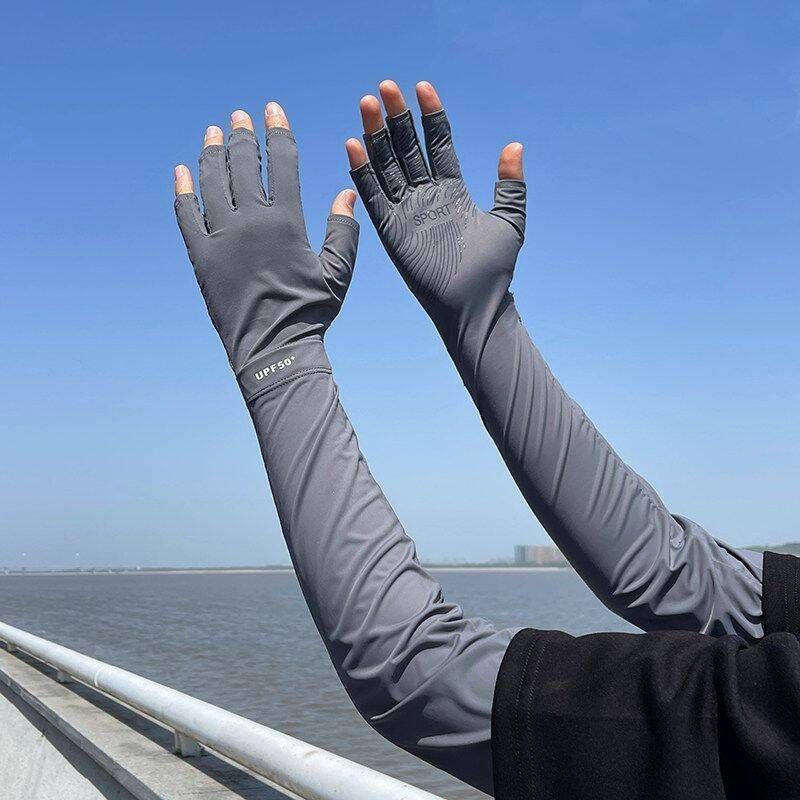 Summer New Sleeves Men Women, UV Ice Silk Sun Protection Sleeves, Thin Style For Driving And Outdoor Cycling_desvips.com