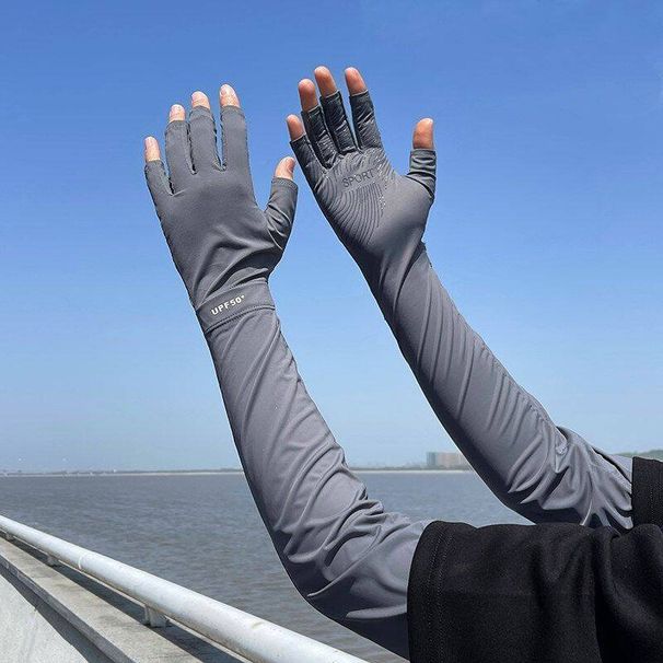 Summer New Sleeves Men Women, UV Ice Silk Sun Protection Sleeves, Thin Style For Driving And Outdoor Cycling_desvips.com