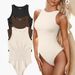 EU US Viral Sleeveless Ribbed Bodysuit 2025 Summer - Women's Tight Triangle Bodysuit_desvips.com