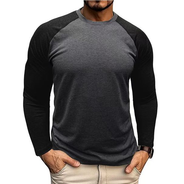Men's Raglan Sleeve T-Shirt, Oversized Plus Size Crew Neck Casual Top, Loose Fit Breathable Shirt_desvips.com