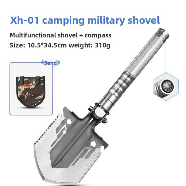 Military Outdoor Folding Digging High Carbon Steel Engineer Fishing Tool Camp Spade Portable Car Camping Shovel_desvips.com