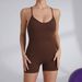 Women's Backless Yoga Bodysuit Thin Strap Slimming Fitness Bodysuit Breathable Quick Release Shorts_desvips.com