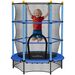 Tappeto Elastico Per Bambini Con Rete Di Sicurezza E Pali Imbottiti Età 3-10 Anni, Ø140 X 190 Cm, Blu_desvips.com