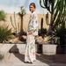 Women's clothing fashion linen print loose casual macaron long-sleeved suit_desvips.com