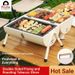 Thickened BBQ Grill Outdoor Portable Multifunctional Grill With Chimney Grill Double Sided Home Charcoal Stove Camping Barbecue_desvips.com