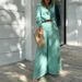 2023 Women's INS Solid Color Temperament Commuter Loose Pocket Fashion Casual Set_desvips.com