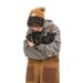 Japanese Style Pure Cotton Suspender Retro Orange Brown Color Block Unisex Overalls Men And Women Couple Loose Straight_desvips.com
