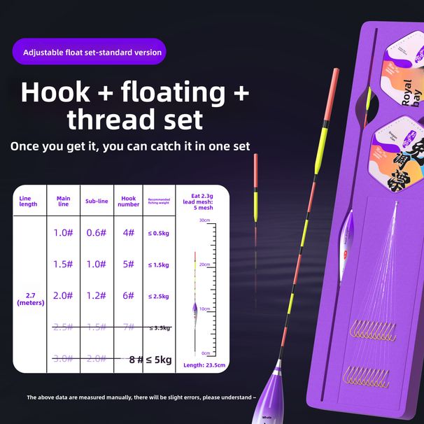 Shark Dragon Clan No Adjustment Pre-tied Sub-line Double Hook Fishing Line Fish Float Automatic Low Finder Set_desvips.com